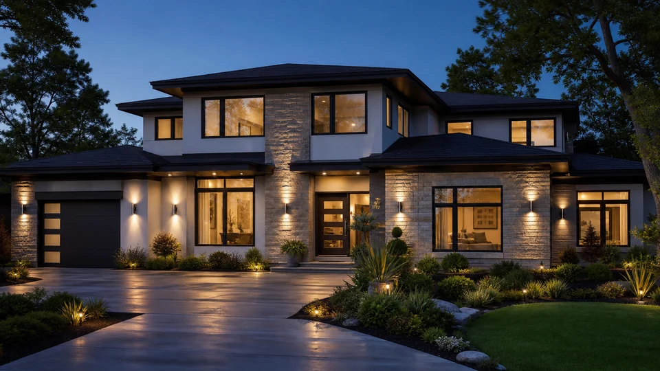 Evening curb appeal — PrimeArt example