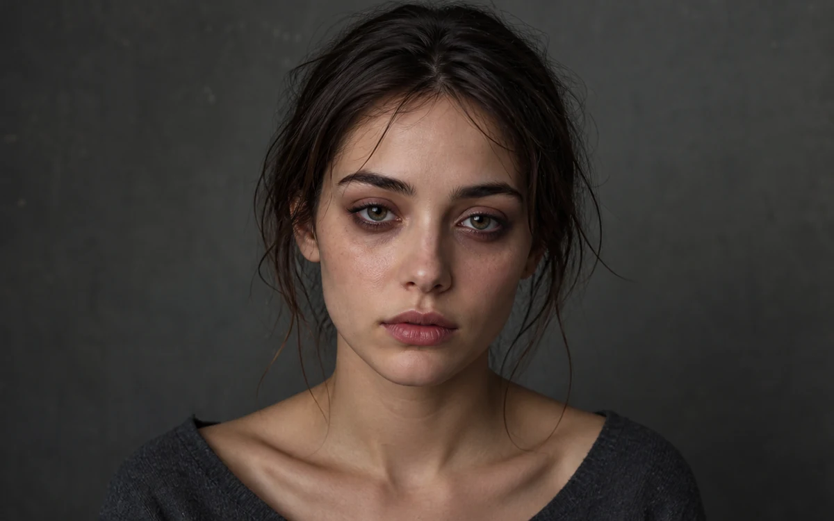 Rose shadow: A muted plum-rose lower-eye veil with soft lived-in definition.